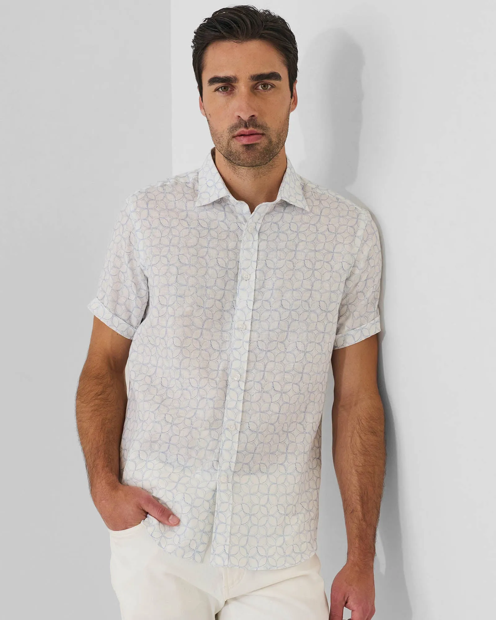 Geometric Print Linen Shirt sold by TNT Fashion product image thumbnail 2