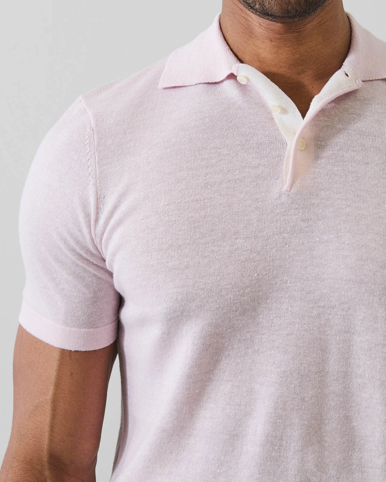 Merino Linen Contrast Placket Polo sold by TNT Fashion product image thumbnail 3