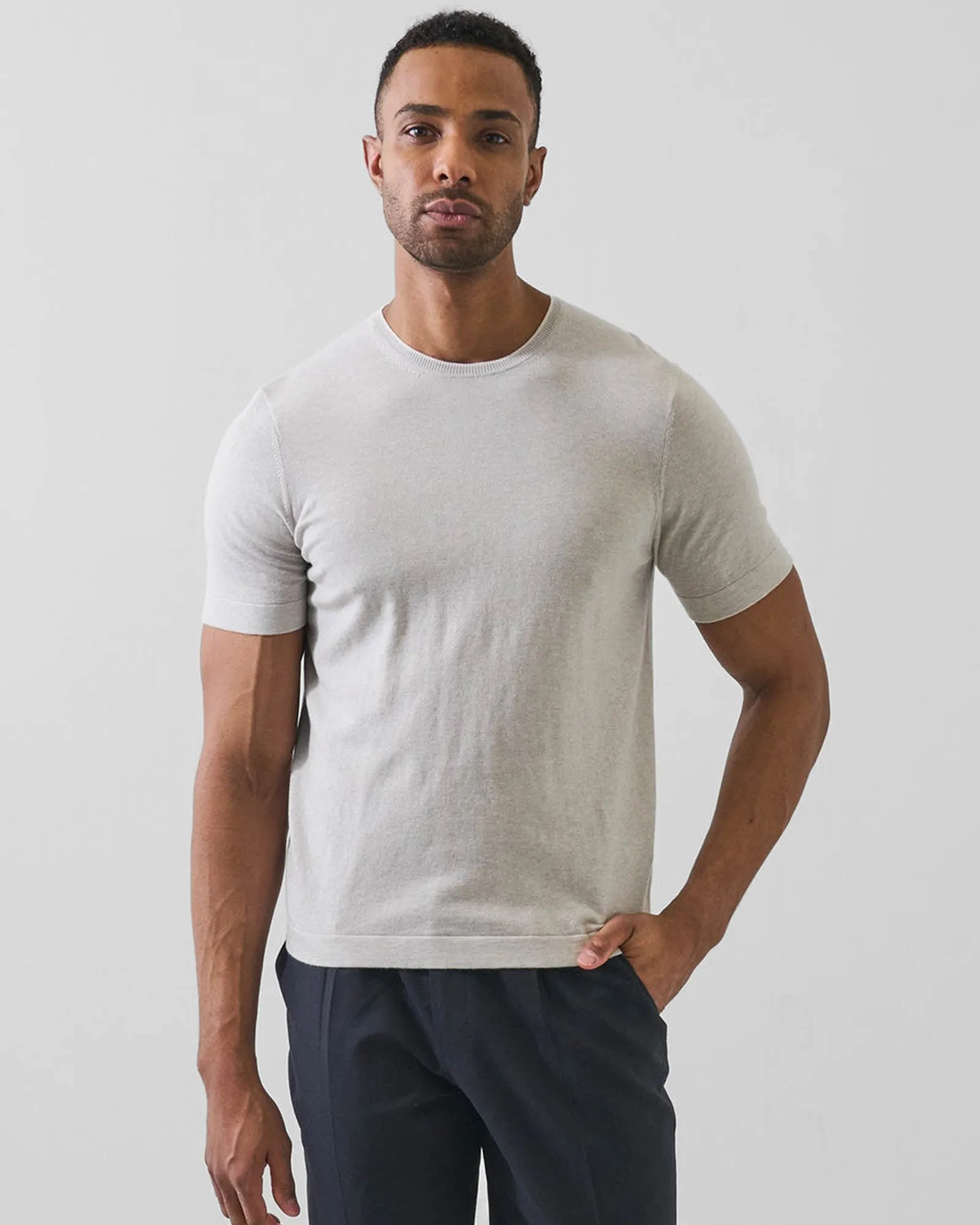 Cotton Cashmere Tipped Crewneck Sweater sold by TNT Fashion product image thumbnail 2