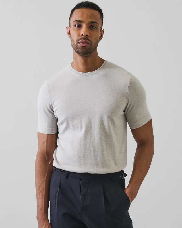 Cotton Cashmere Tipped Crewneck Sweater made by Patrick Assaraf