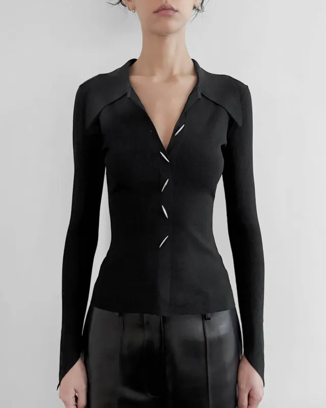 Angular Rib Shirt made by GRACE LING