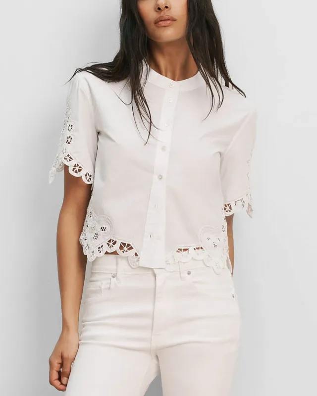 Aleck Lace Button-Down Shirt made by Veronica Beard