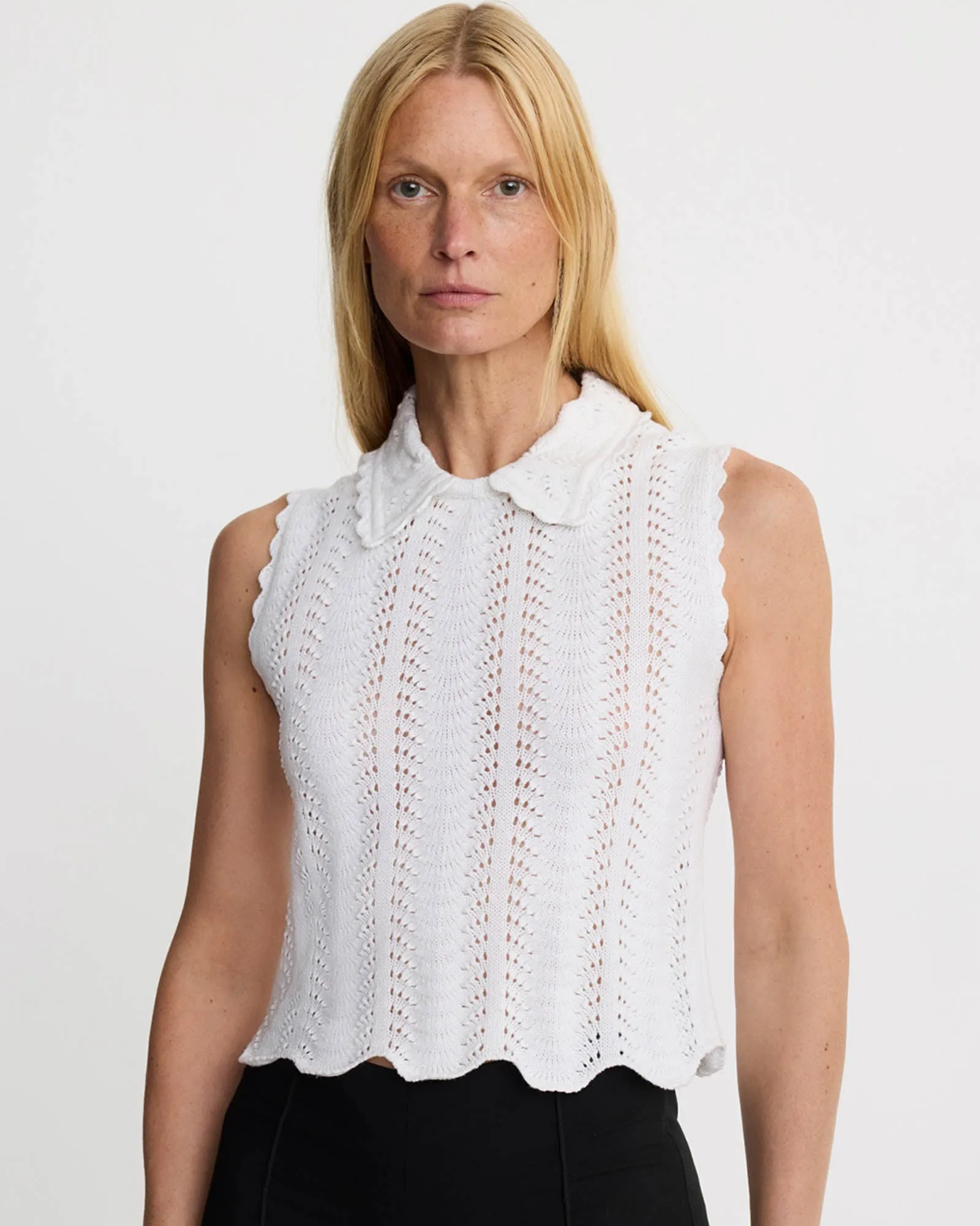 Club Collar Crochet Tank sold by TNT Fashion