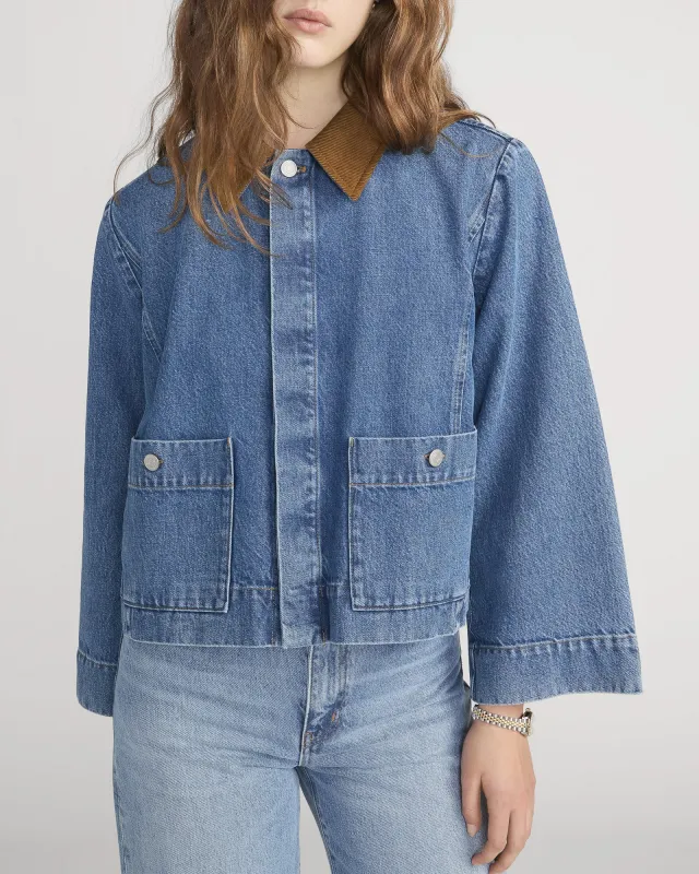 The Mini Denim Swing Jacket made by Frame Denim