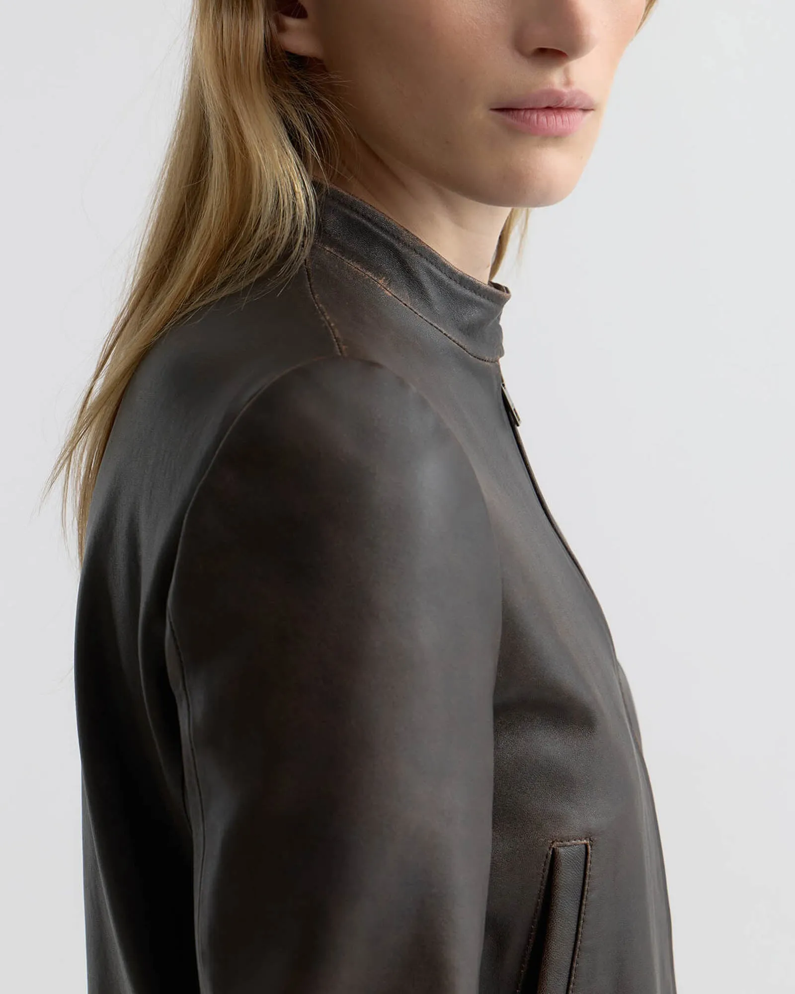 Nico Shrunken Leather Jacket sold by TNT Fashion product image thumbnail 4