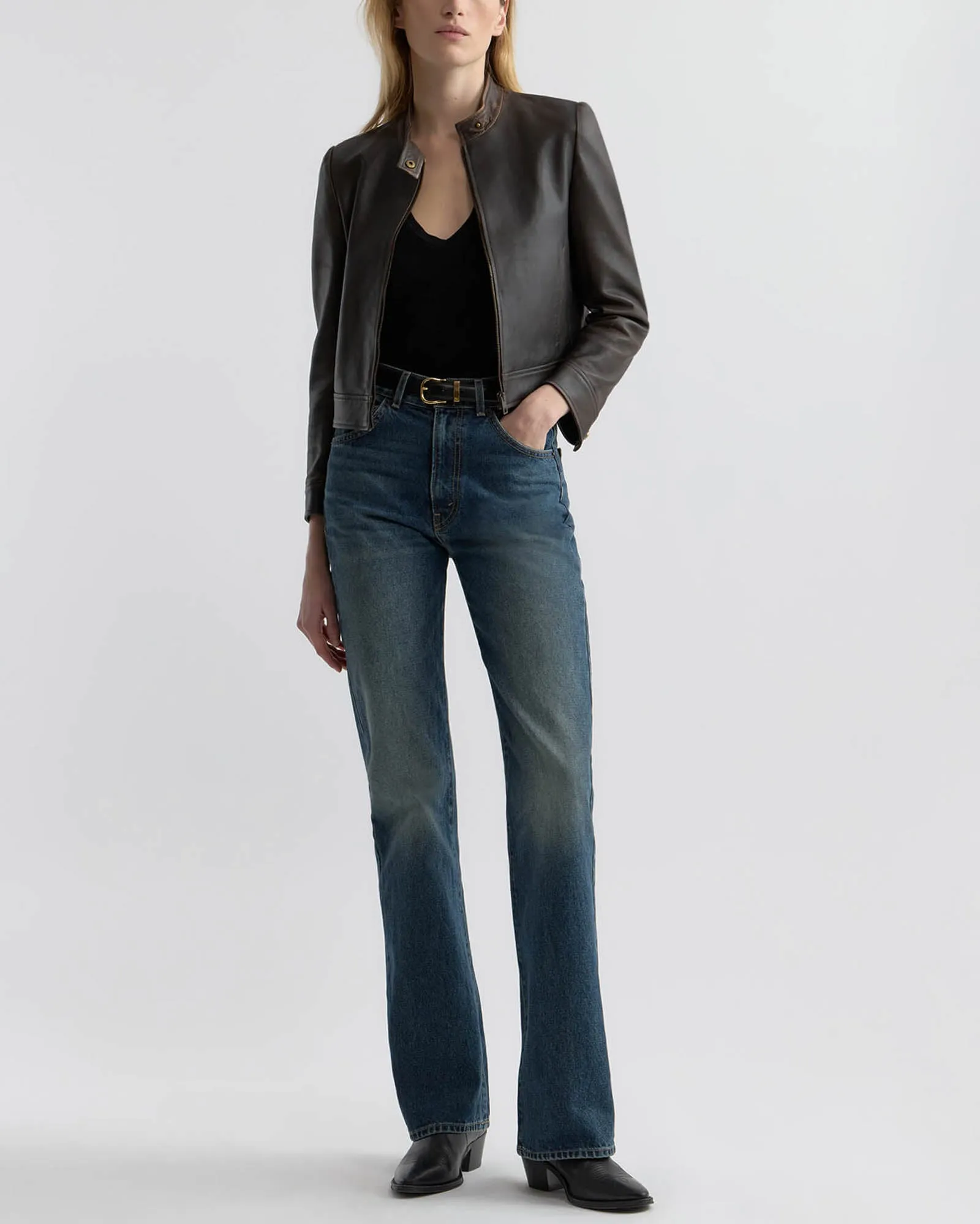 Nico Shrunken Leather Jacket sold by TNT Fashion product image thumbnail 2