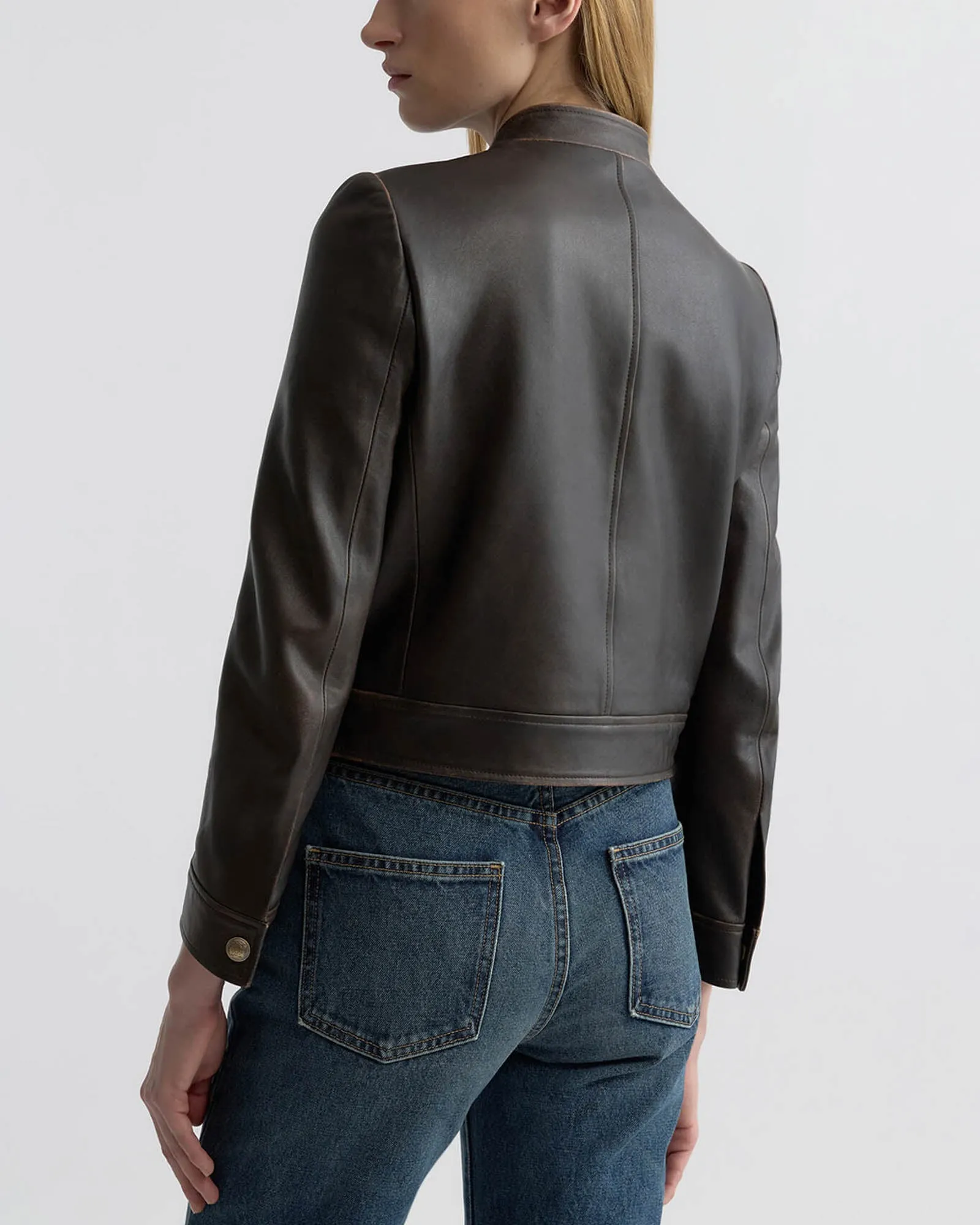 Nico Shrunken Leather Jacket sold by TNT Fashion product image thumbnail 3