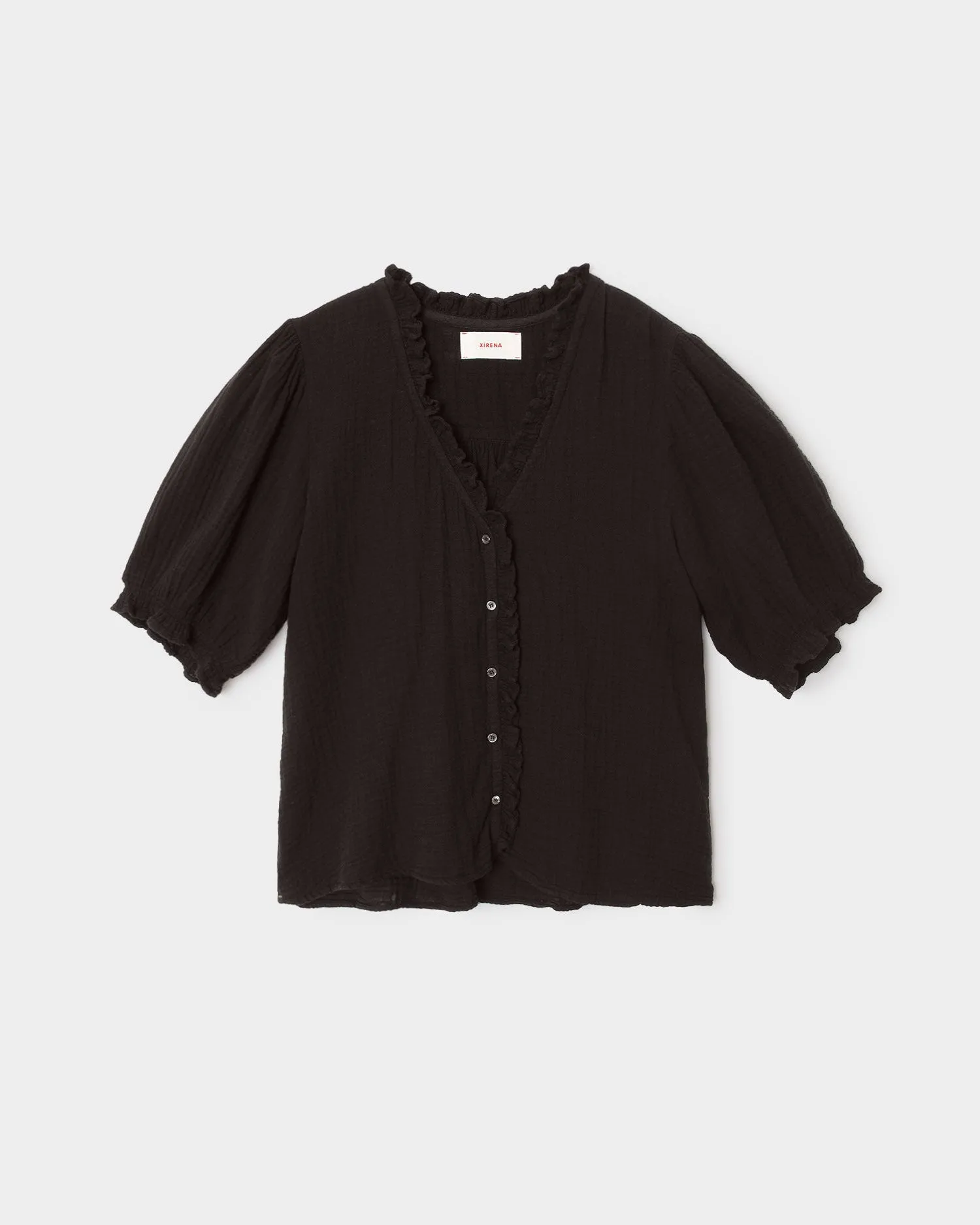 Black Jenna Gauze Shirt sold by TNT Fashion