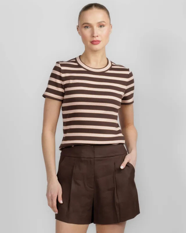 Pruitt Striped Ribbed T-Shirt made by Veronica Beard