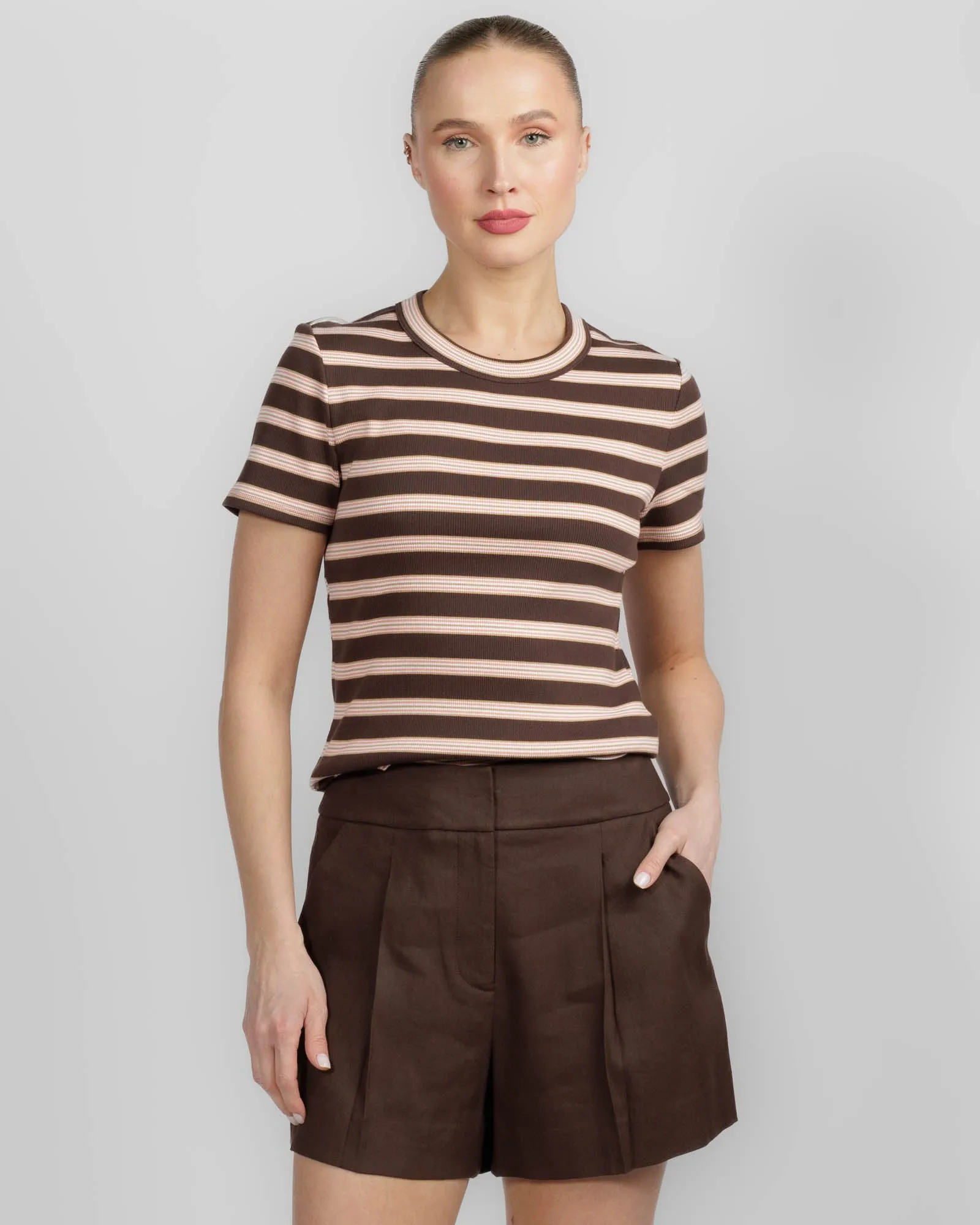 Pruitt Striped Ribbed T-Shirt sold by TNT Fashion