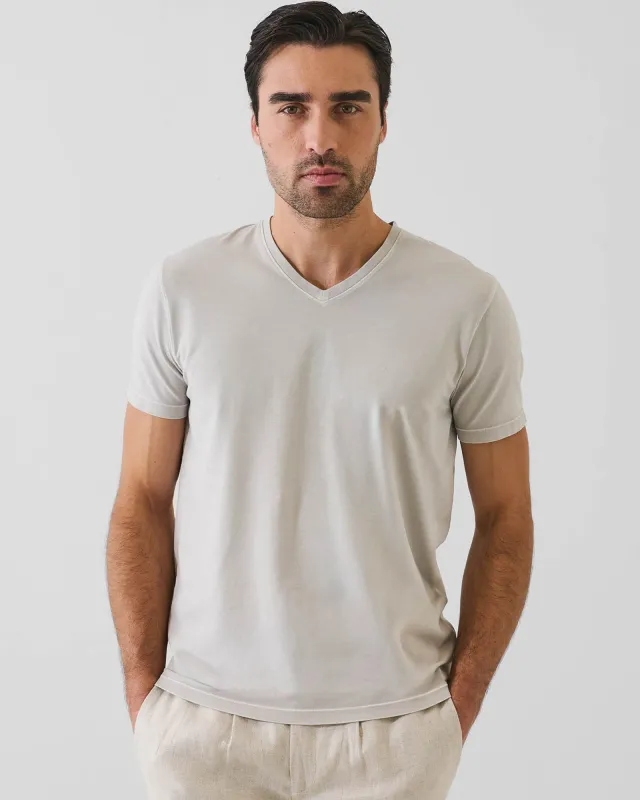 Pima Cotton Stretch Vintage Wash V-Neck T-Shirt made by Patrick Assaraf