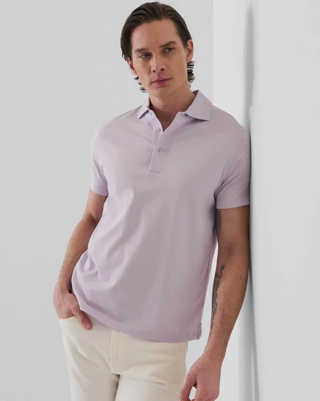 Mercerized Pima Cotton Button Polo made by Patrick Assaraf