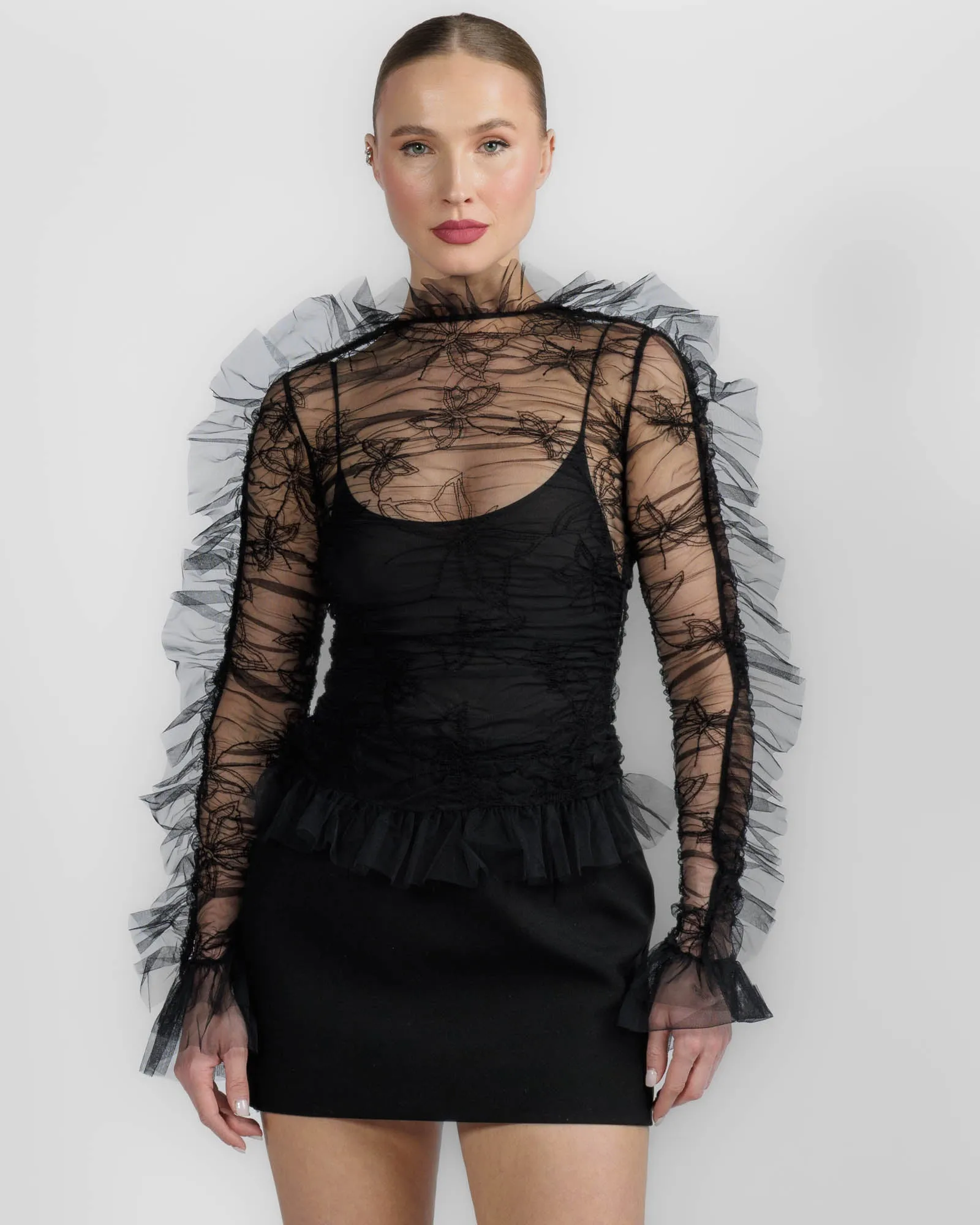 Embroidered Net Top sold by TNT Fashion