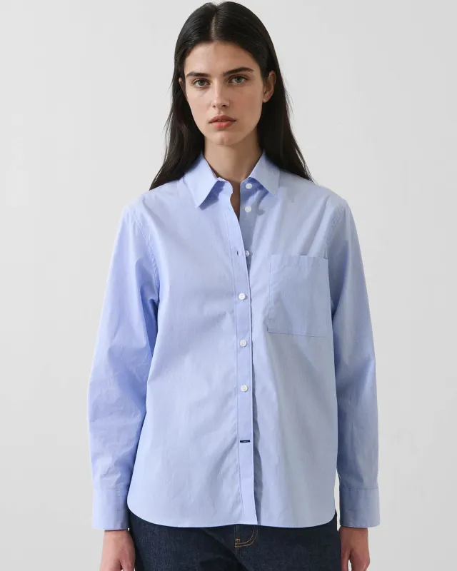 Cotton Stripe Boyfriend Pocket Shirt made by Patrick Assaraf