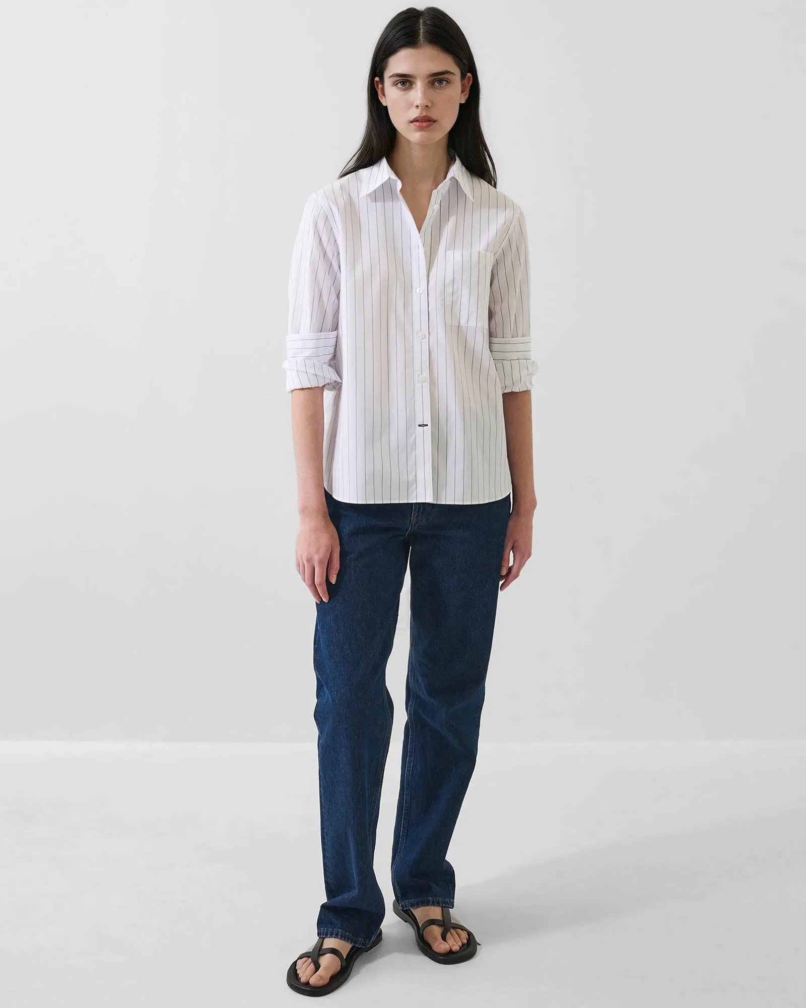 Cotton Stripe Boyfriend Pocket Shirt sold by TNT Fashion product image thumbnail 2