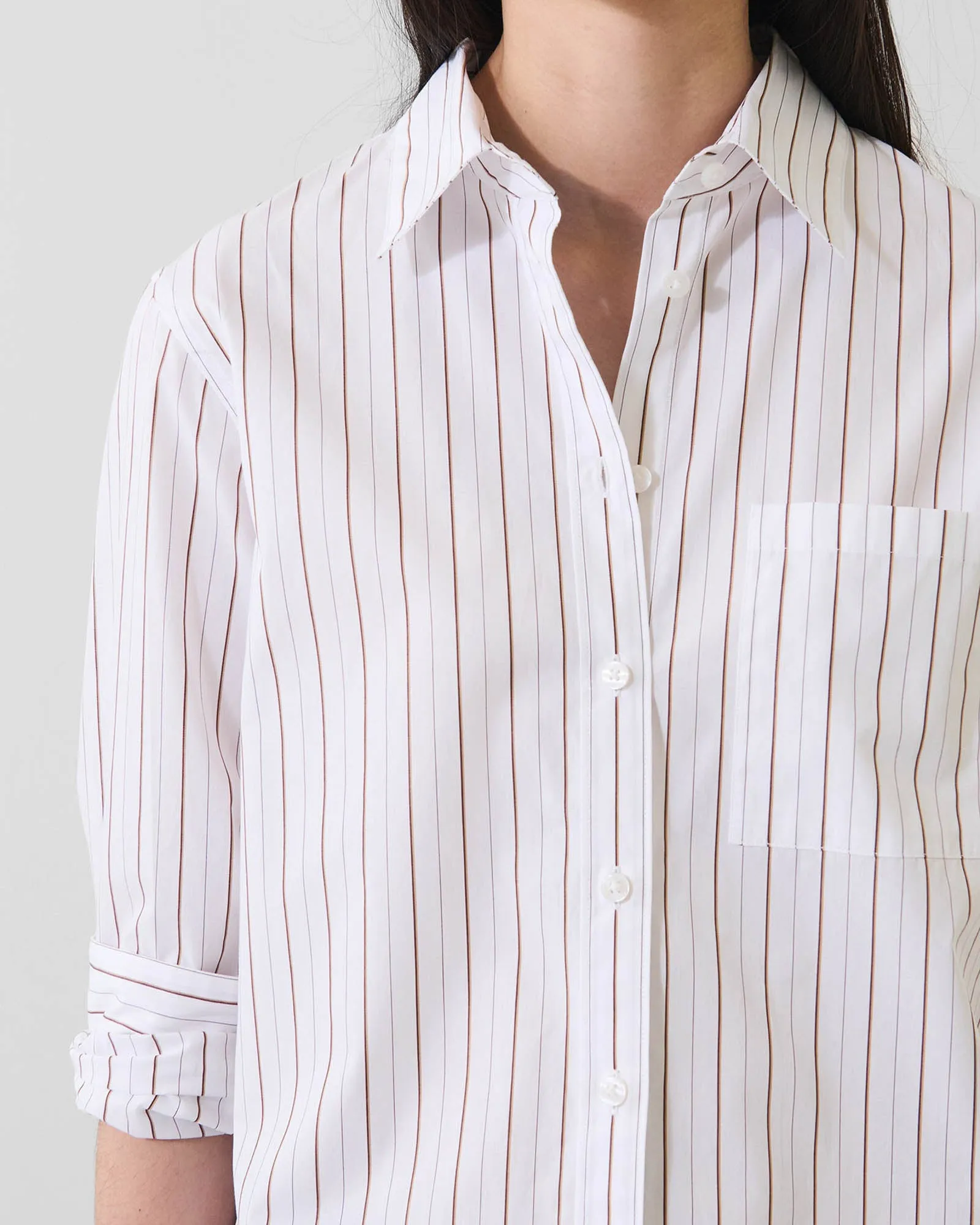 Cotton Stripe Boyfriend Pocket Shirt sold by TNT Fashion product image thumbnail 3