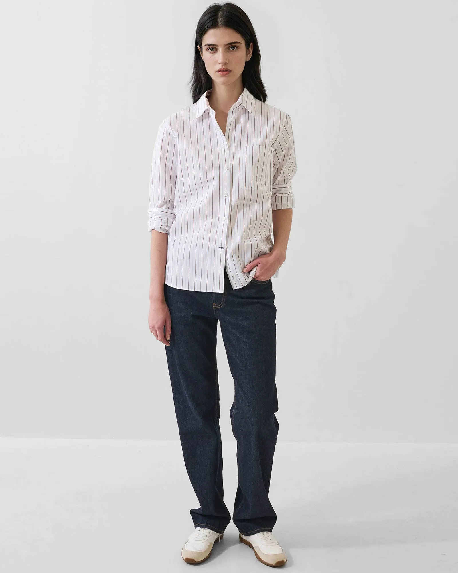 Cotton Stripe Boyfriend Pocket Shirt sold by TNT Fashion product image thumbnail 2