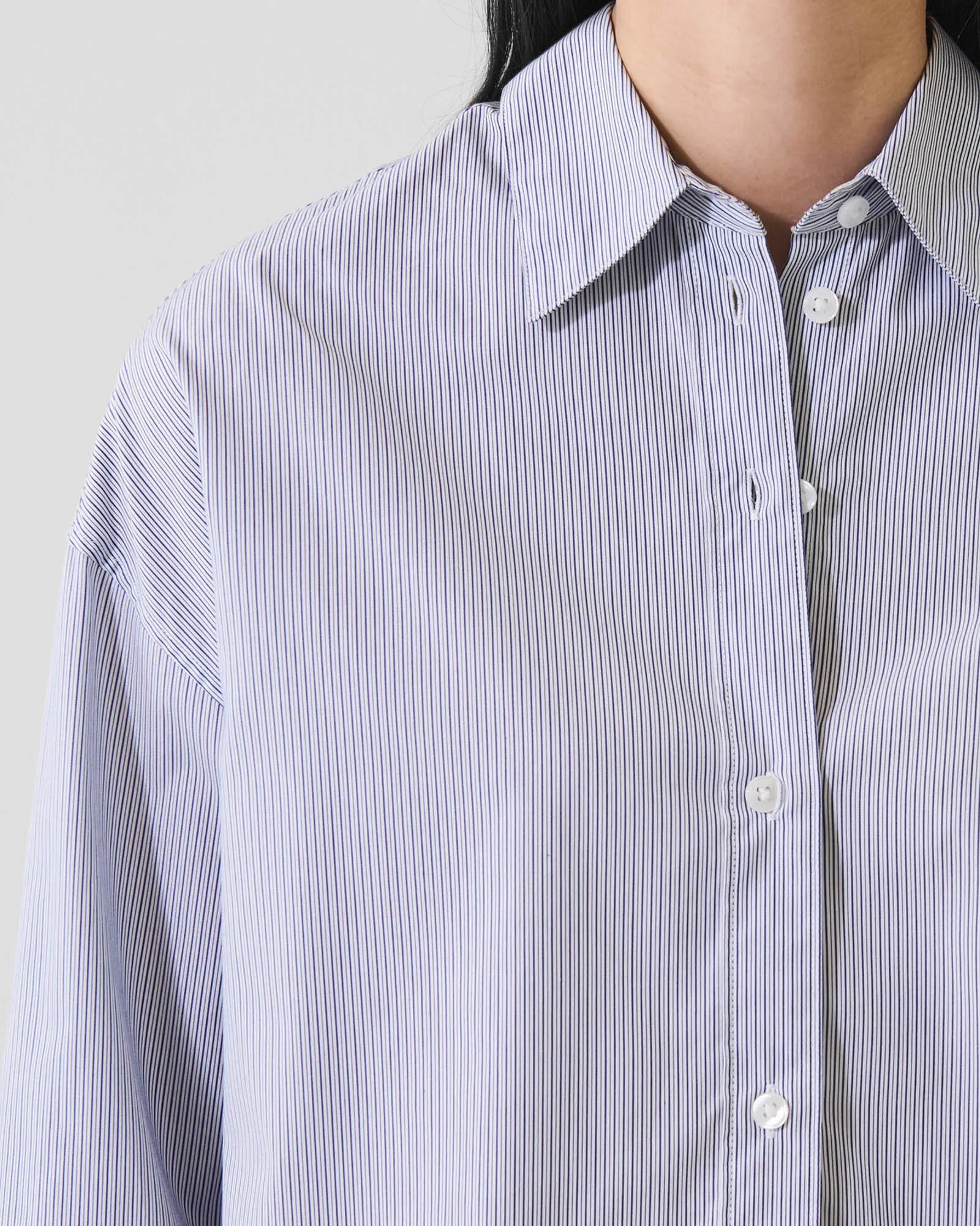Cotton Stripe Boxy Shirt sold by TNT Fashion product image thumbnail 3