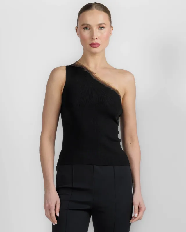 Flame One Shoulder Top made by GRACE LING