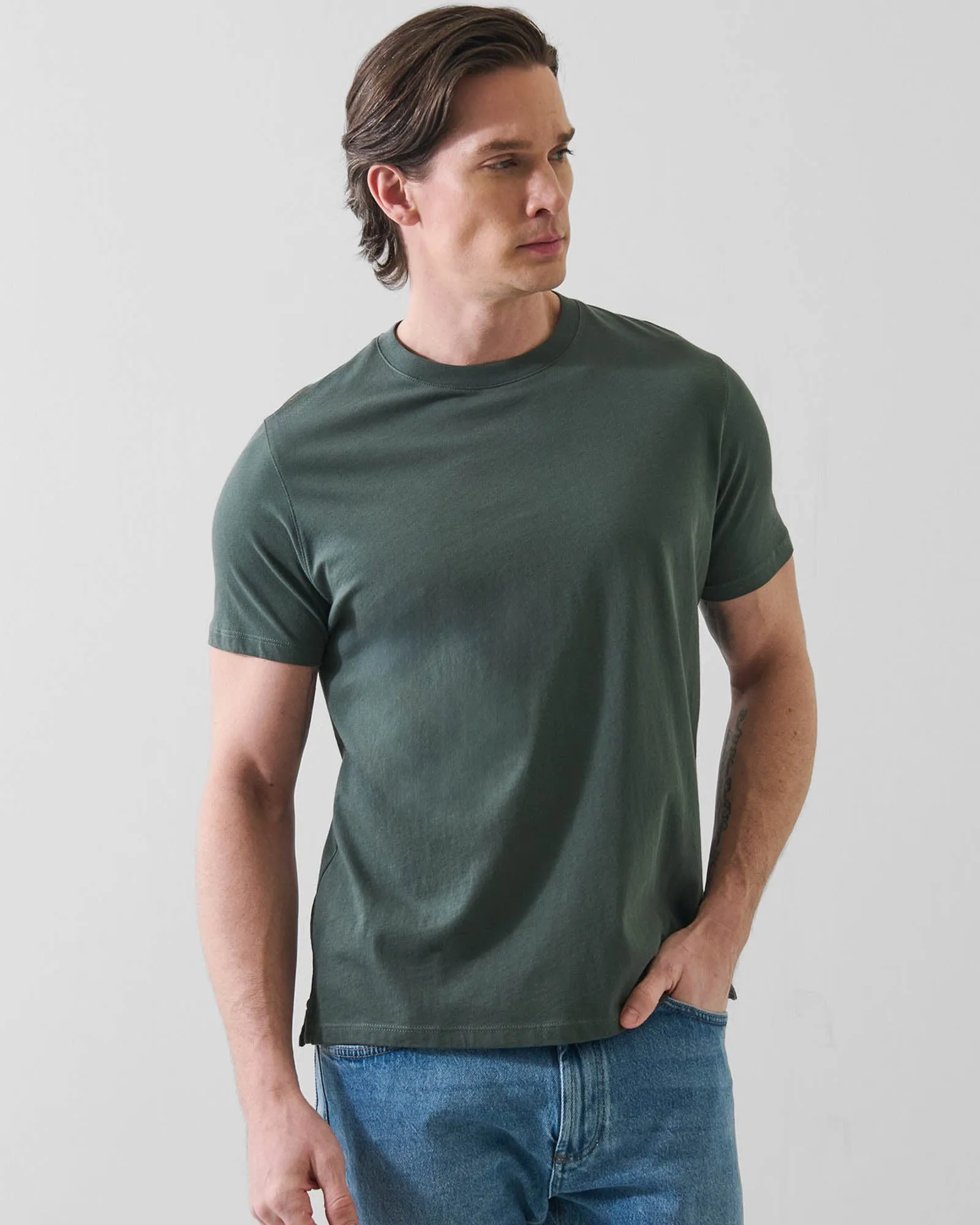 Organic Pima Cotton High Neck T-Shirt sold by TNT Fashion product image thumbnail 3