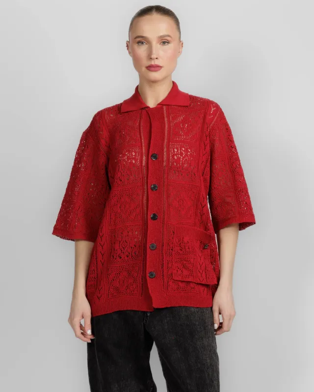 Open Collar Knit Shirt made by Yohji Yamamoto