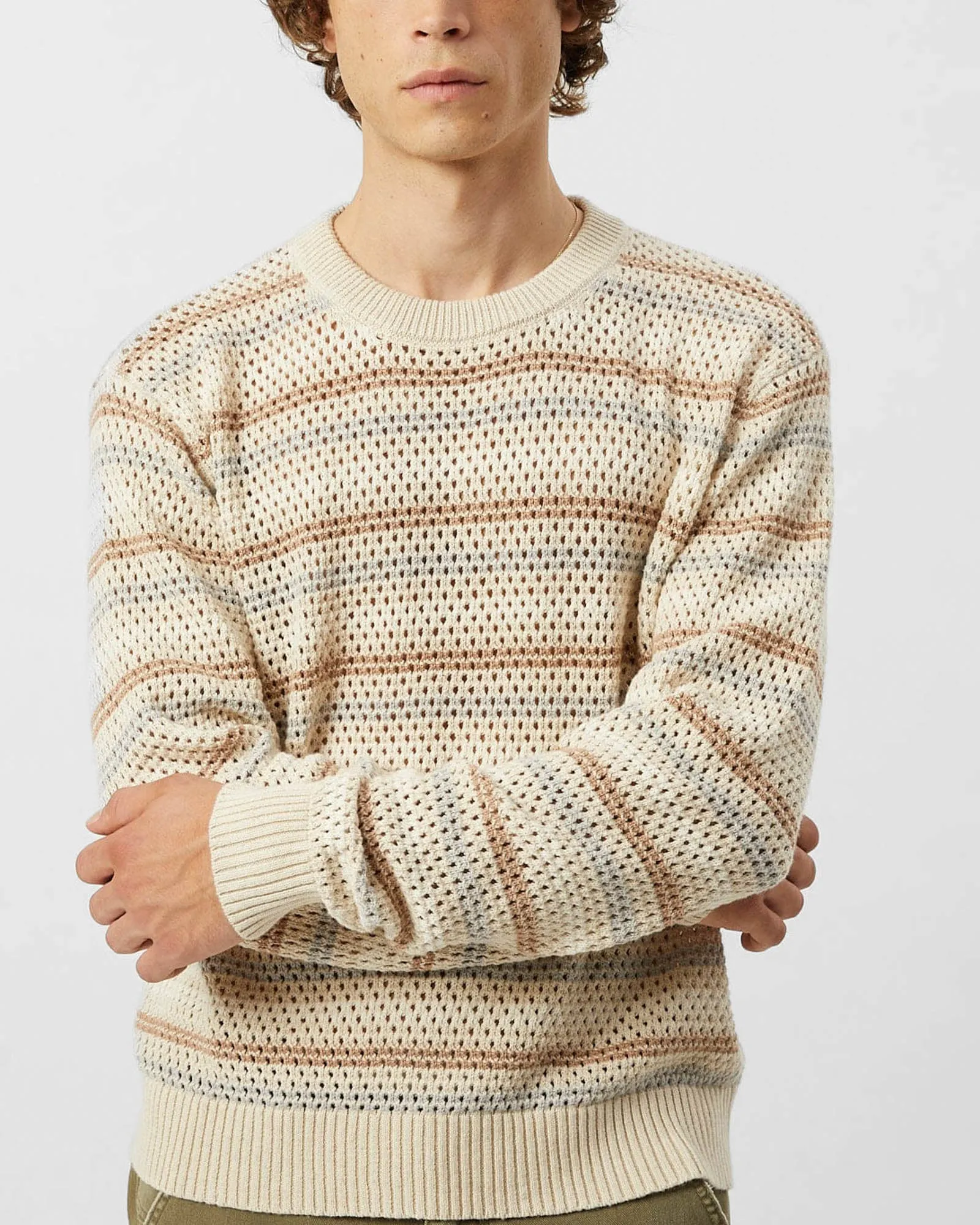 Linen Stripe Pointelle Crewneck sold by TNT Fashion product image thumbnail 4