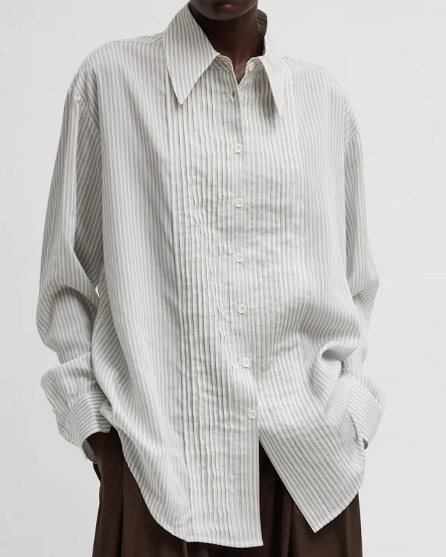 Stripe Pintuck Shirt made by Tibi