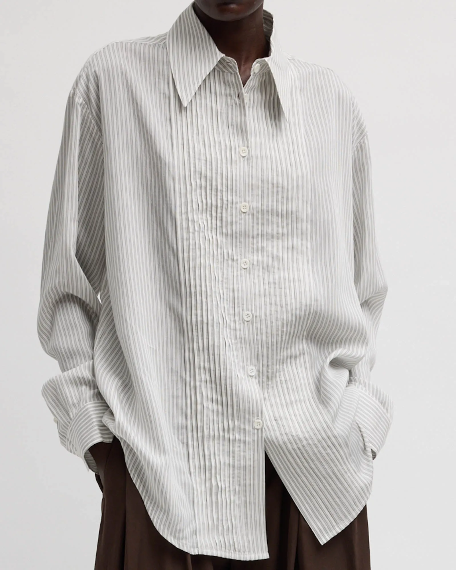 Stripe Pintuck Shirt sold by TNT Fashion