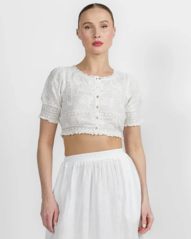 Nerissa Cotton Victorian Crop Top made by LoveShackFancy