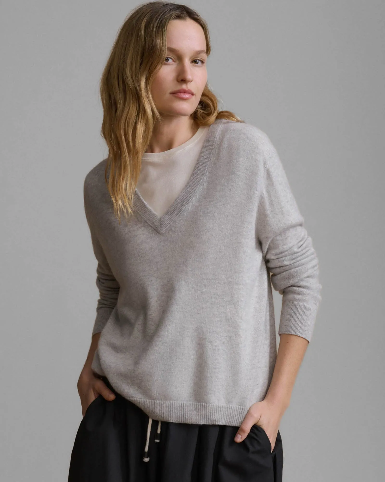 Flynn Cashmere V-Neck sold by TNT Fashion