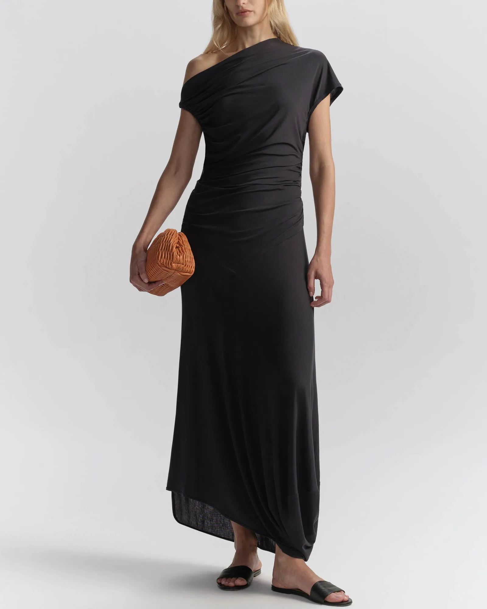 Halle One Shoulder Jersey Midi Dress sold by TNT Fashion