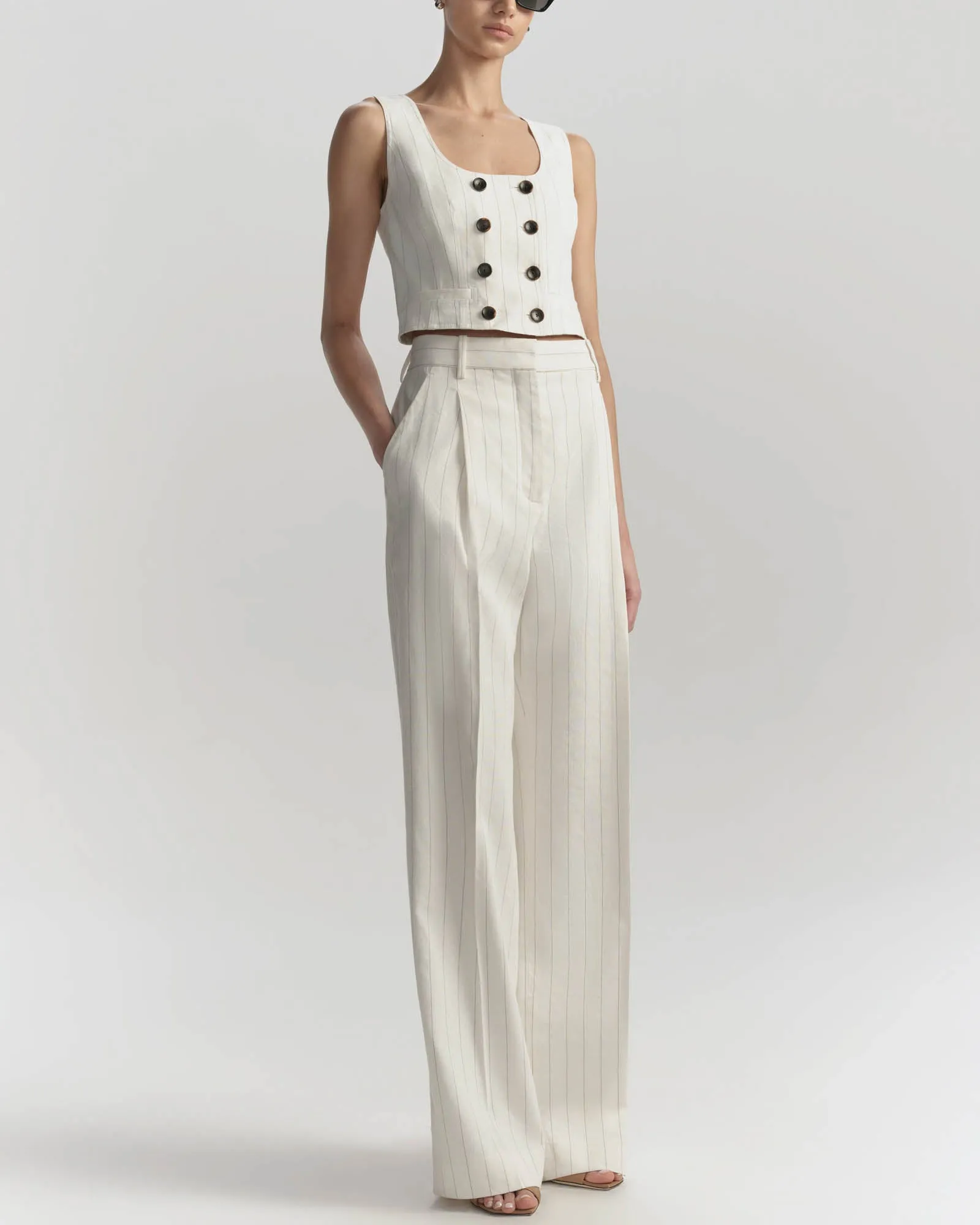 Darcy Linen Pinstripe Top sold by TNT Fashion product image thumbnail 4