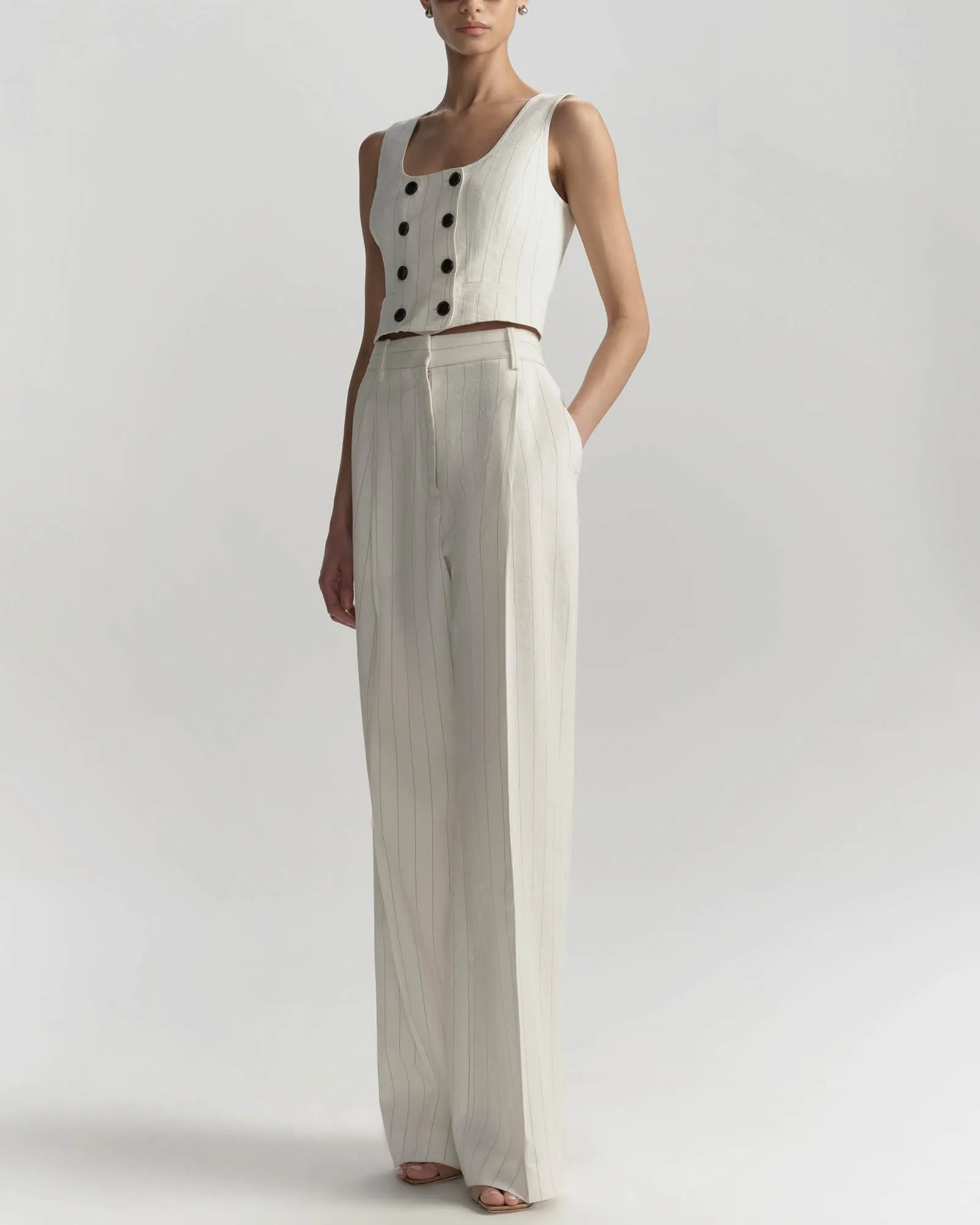 Darcy Linen Pinstripe Top sold by TNT Fashion product image thumbnail 2
