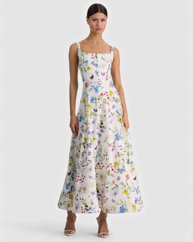 Polly Tie Flare Dress made by Alice + Olivia