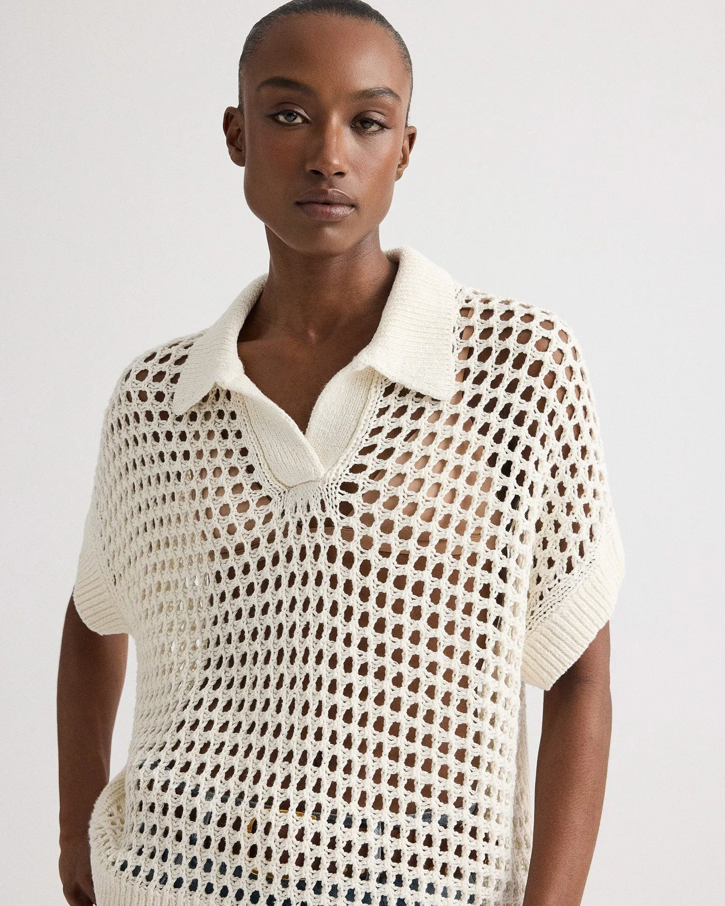 Supersized Open Knit Polo sold by TNT Fashion product image thumbnail 5