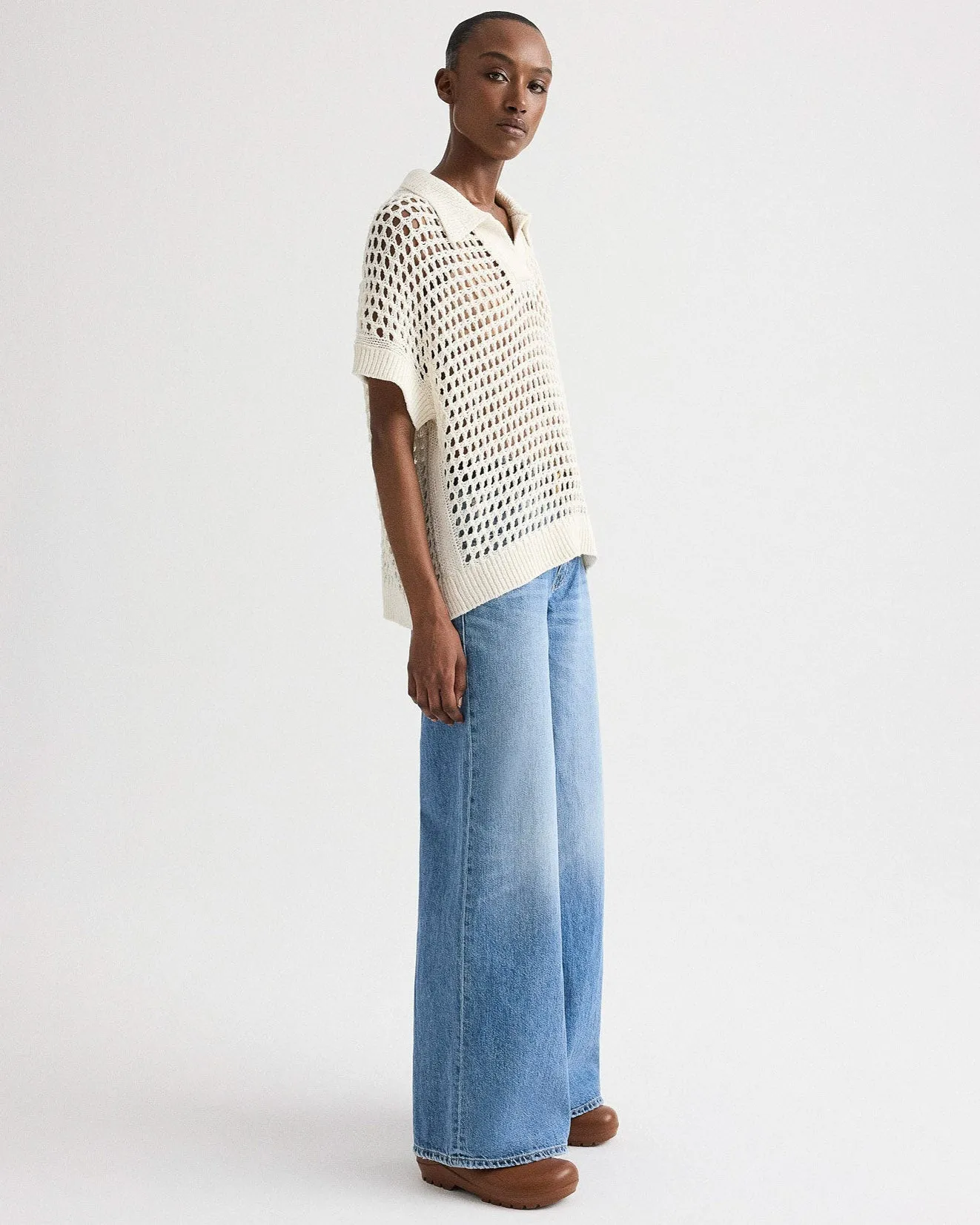 Supersized Open Knit Polo sold by TNT Fashion product image thumbnail 3