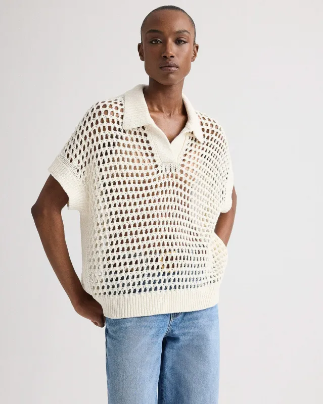Supersized Open Knit Polo made by TNT Fashion
