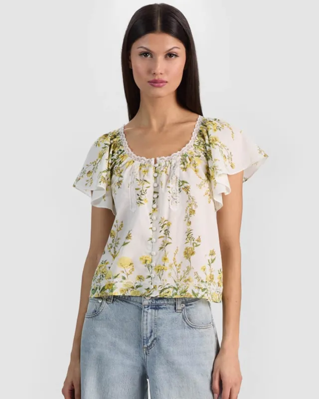 Odette Flutter Top made by Alice + Olivia