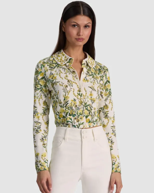 Carson Printed Cardigan made by Alice + Olivia