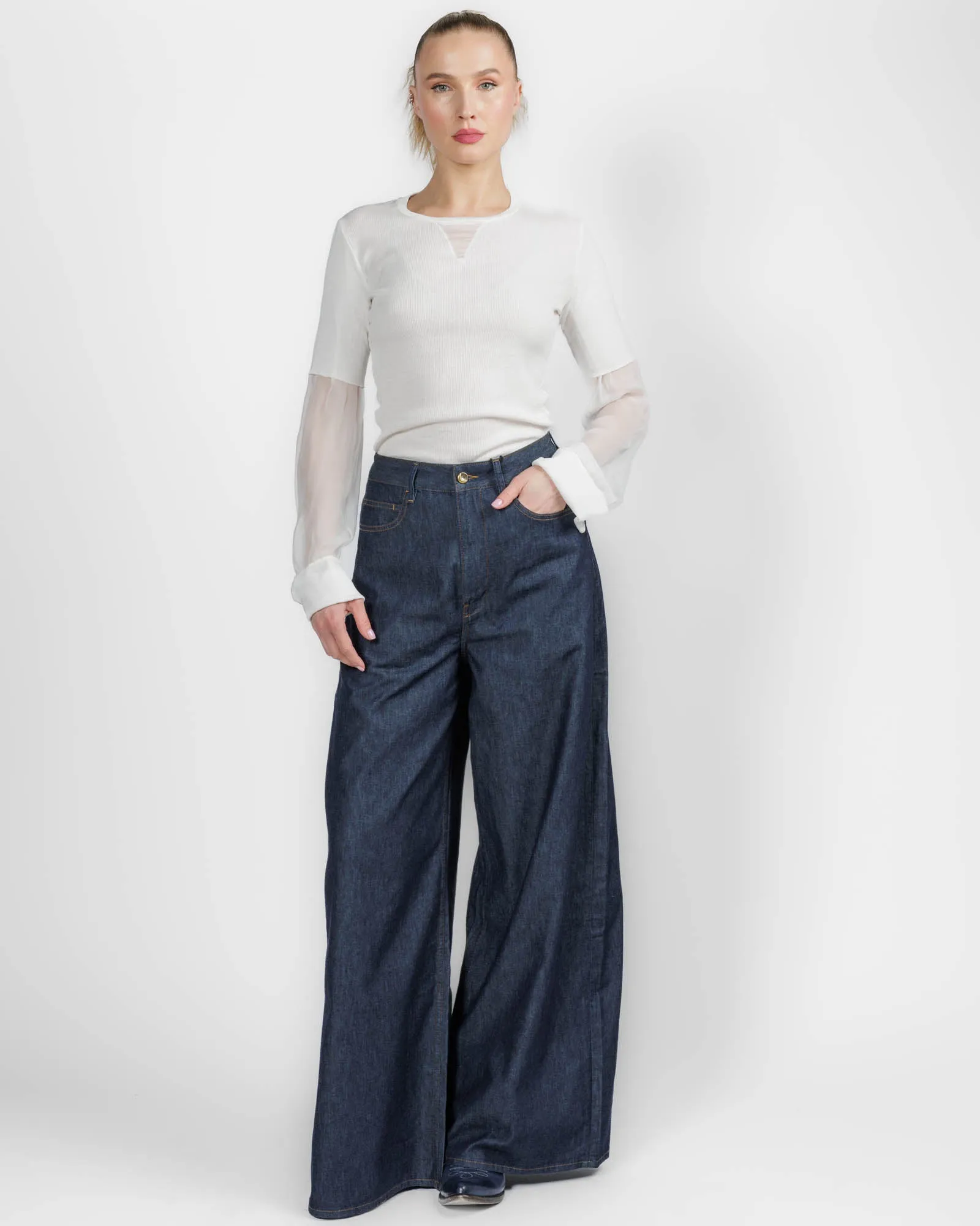 Chiffon Insert Long Sleeve sold by TNT Fashion