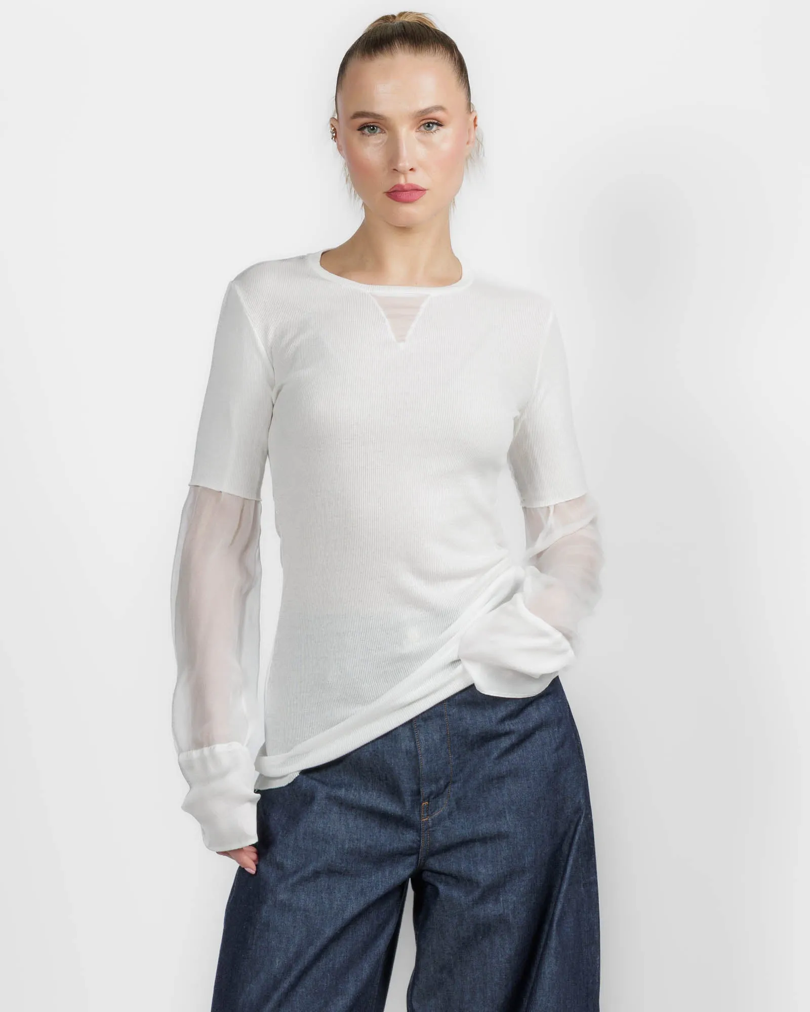 Chiffon Insert Long Sleeve sold by TNT Fashion product image thumbnail 2
