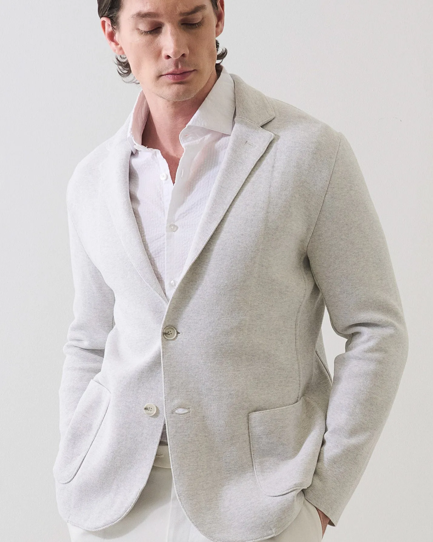 Cotton Half Milano Knit Blazer sold by TNT Fashion product image thumbnail 4
