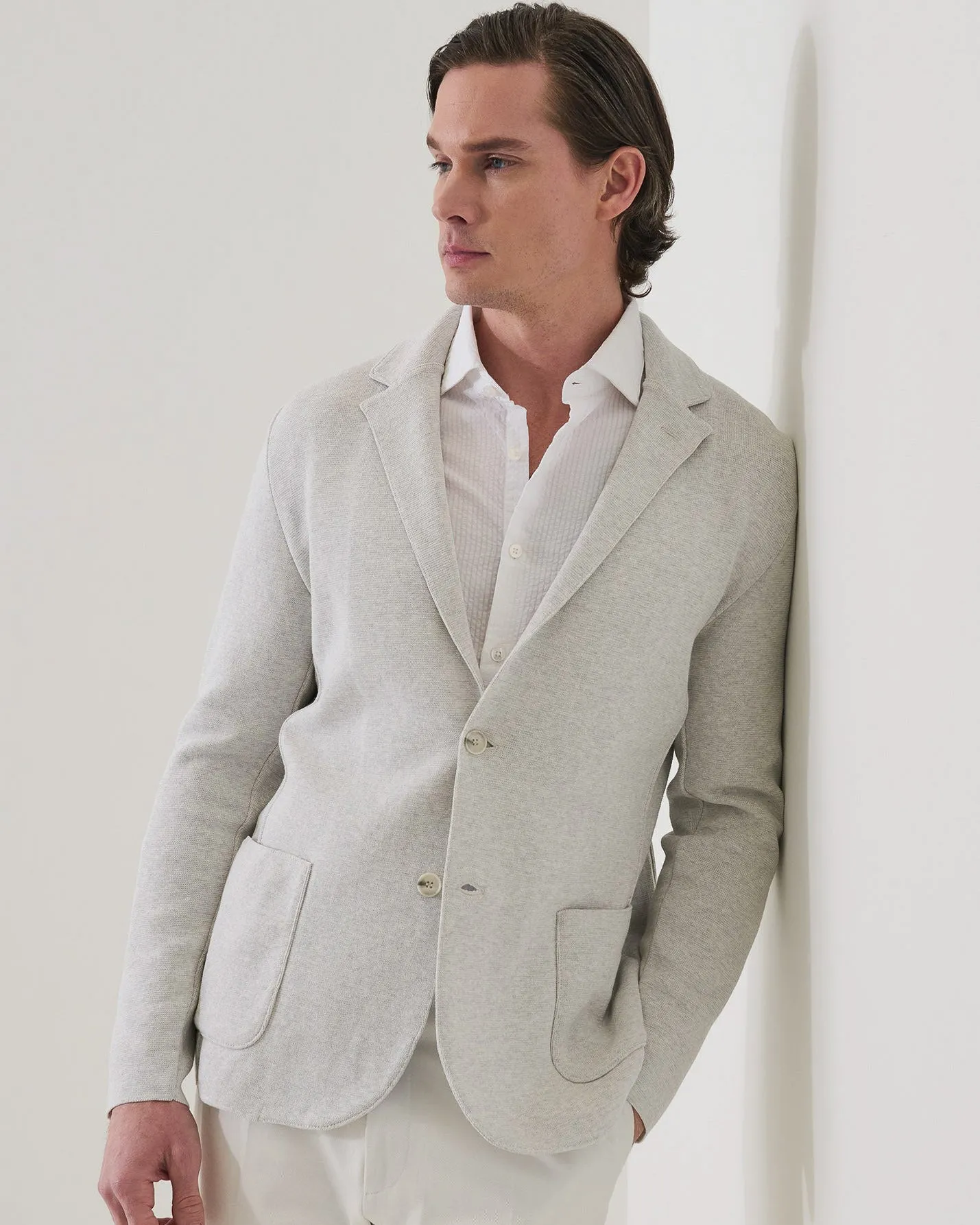 Cotton Half Milano Knit Blazer sold by TNT Fashion product image thumbnail 3