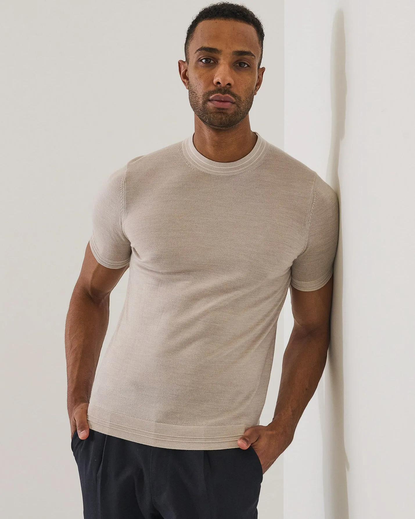 Merino Silk Tipped Crewneck Sweater sold by TNT Fashion product image thumbnail 3