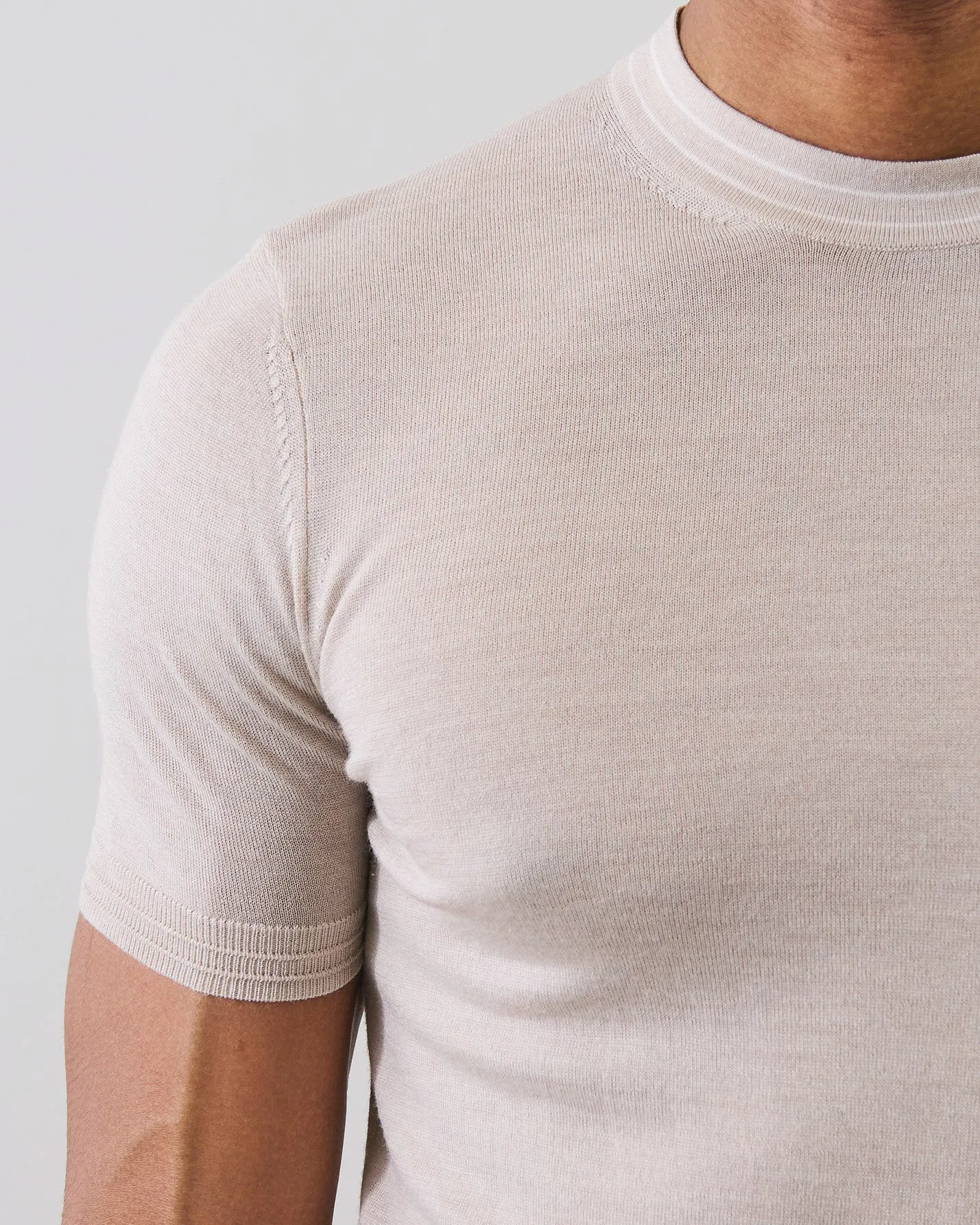 Merino Silk Tipped Crewneck Sweater sold by TNT Fashion product image thumbnail 4