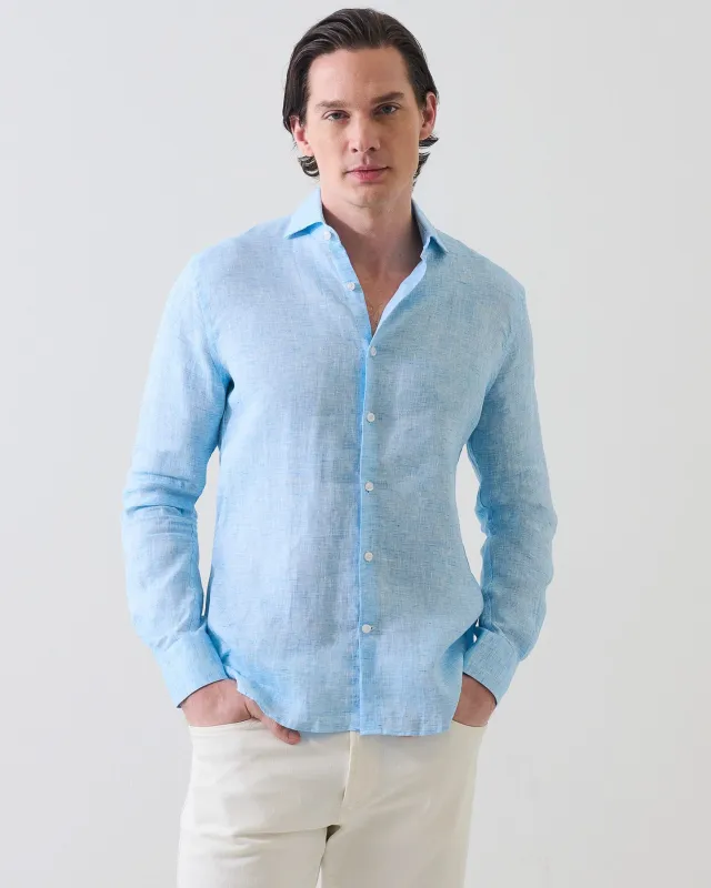 Linen End on End Shirt made by Patrick Assaraf