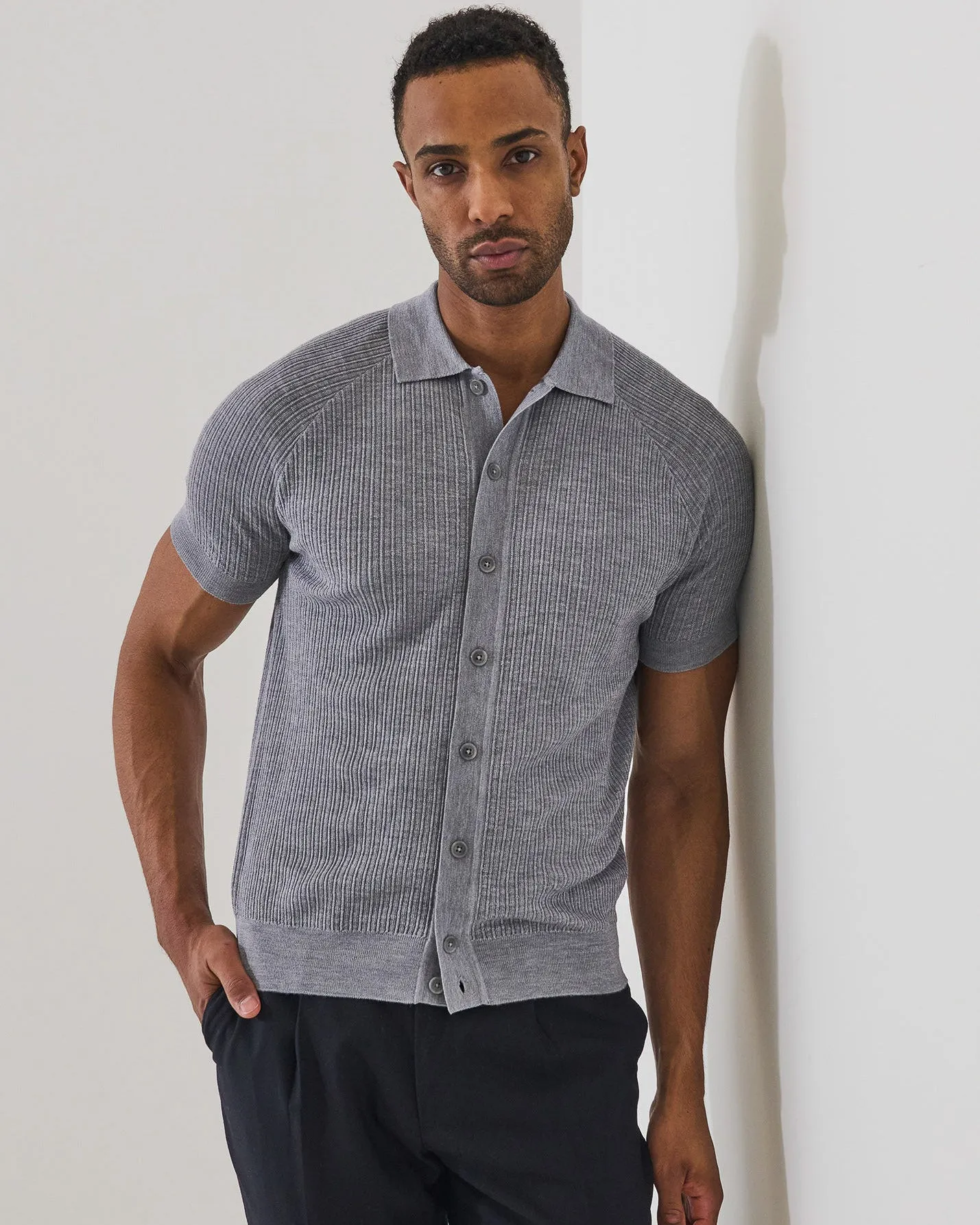Merino Silk Textured Knit Shirt sold by TNT Fashion product image thumbnail 3