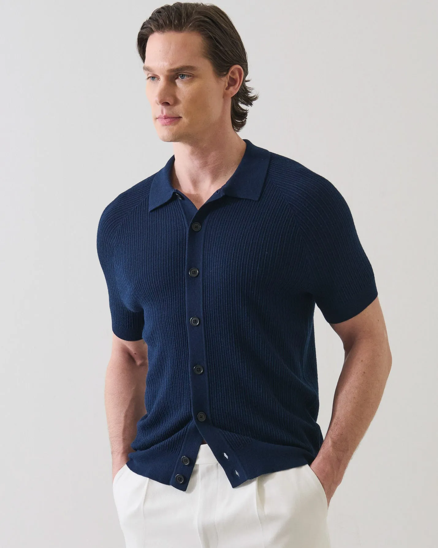 Merino Silk Textured Knit Shirt sold by TNT Fashion product image thumbnail 2