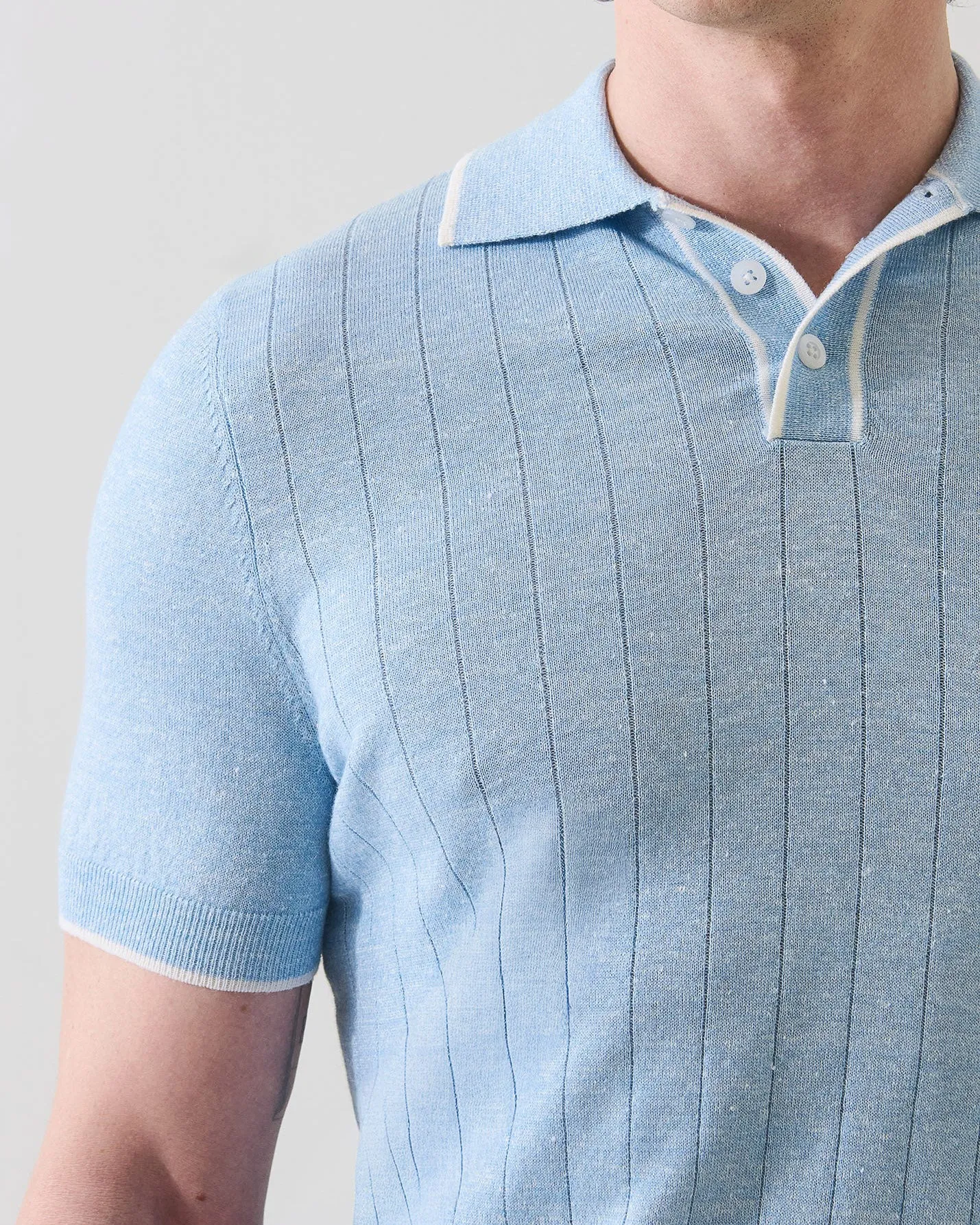 Merino Linen Drop Needle Polo sold by TNT Fashion product image thumbnail 4