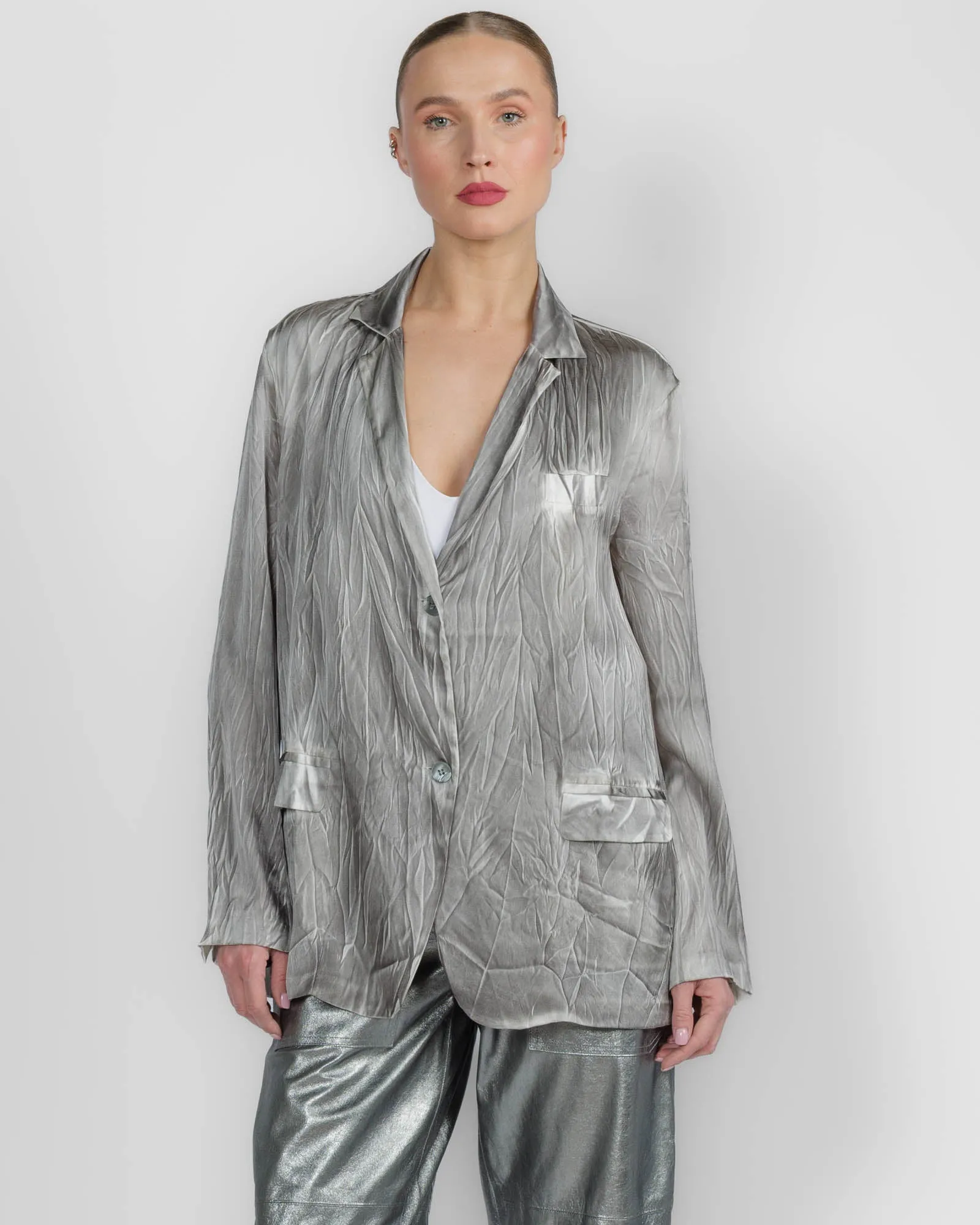 Crumpled Effect Jacket sold by TNT Fashion